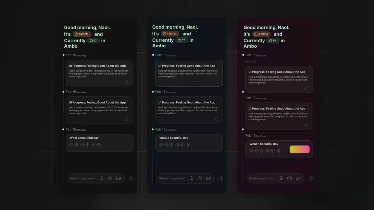 Ruminate - Minimal Journaling App UI/UX Design